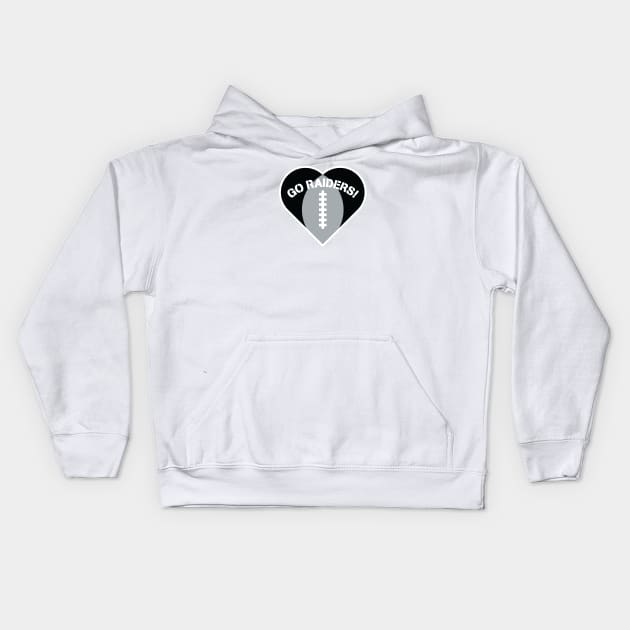 Heart Shaped Las Vegas Raiders Kids Hoodie by Rad Love